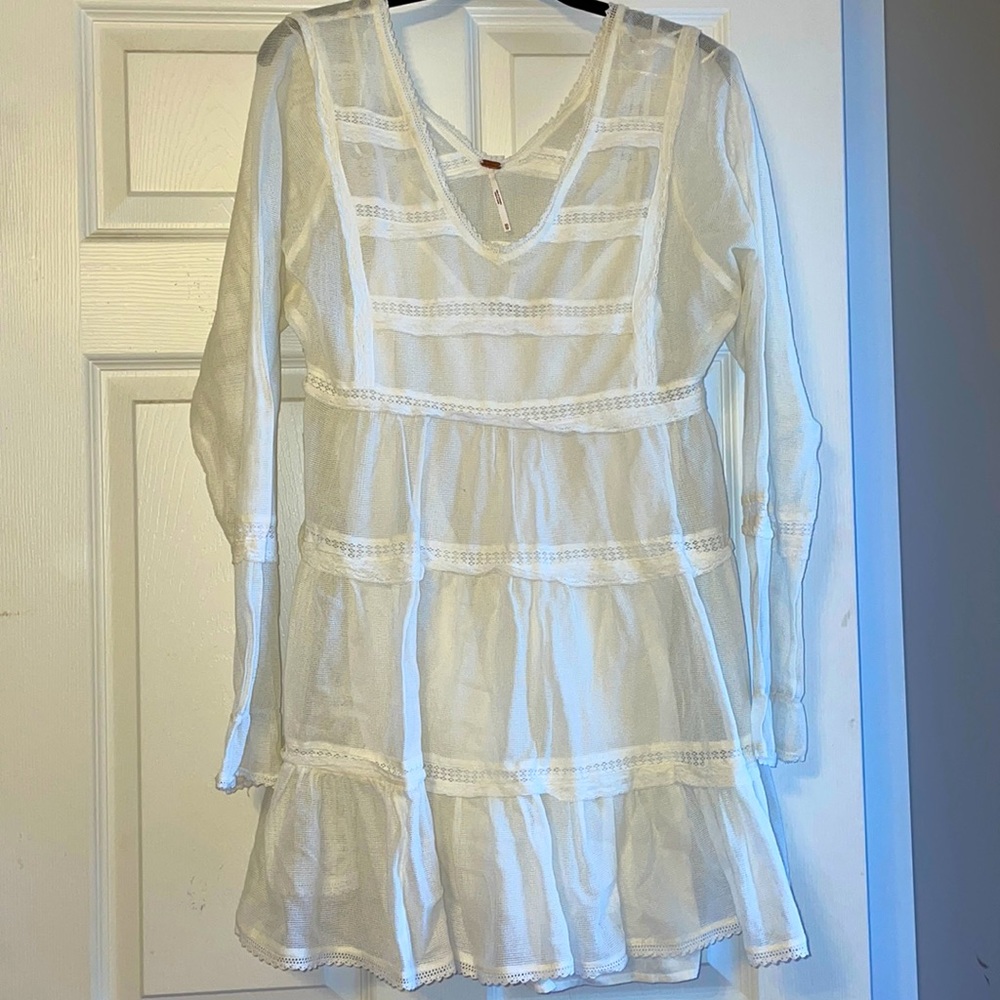White Free People Long Sleeve Dress